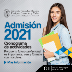 Proceso de Admisión 2021: Cronograma de Actividades